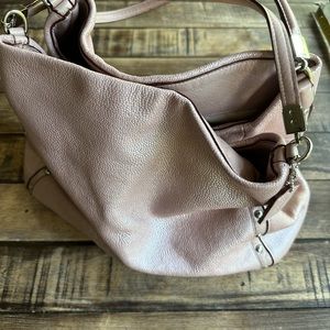 Baby pink pebbles leather Coach bag